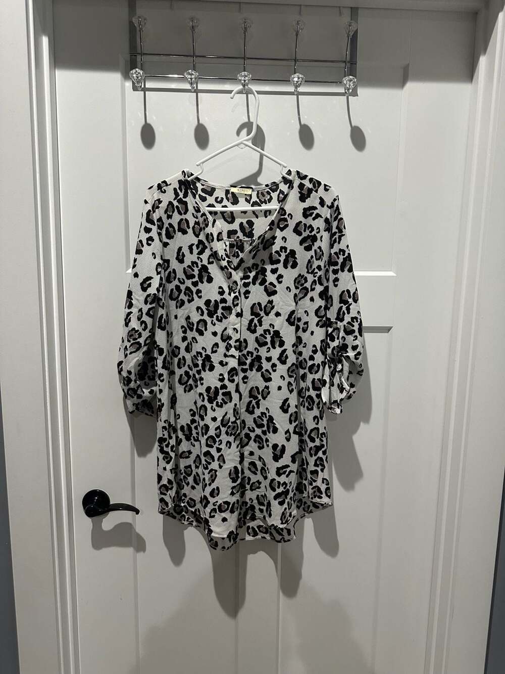 Kori America Leopard Print Tunic Top Size S